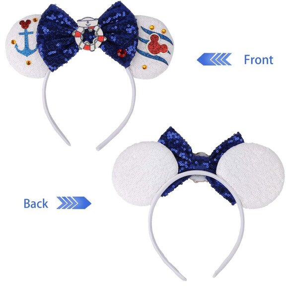 Sparkle Cruise Minnie Ears Headband, Glitter Mouse Ears Headband with Bow,Cruise - Picture 6 of 9